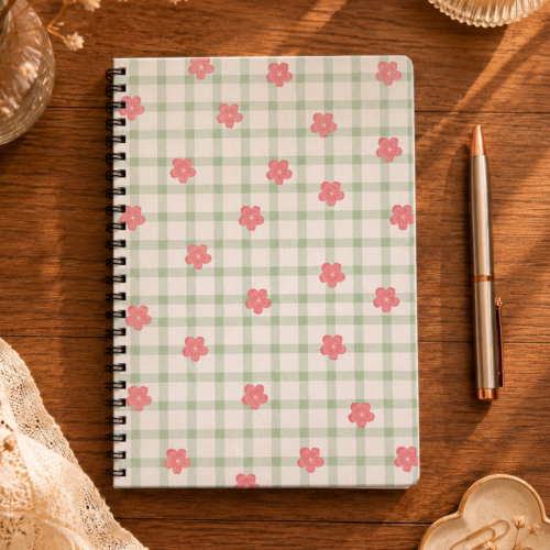 Green Gingham A5 Notebook Green Gingham A5 Notebook