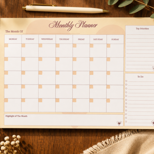 Coffee Hearts Monthly Planner Coffee Hearts Monthly Planner