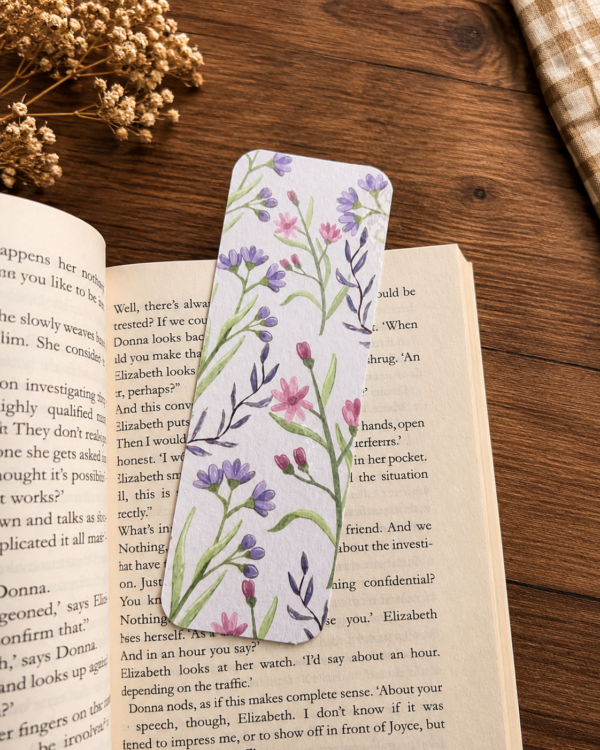 Lavender Floral Bookmark Book Lavender Floral Bookmark