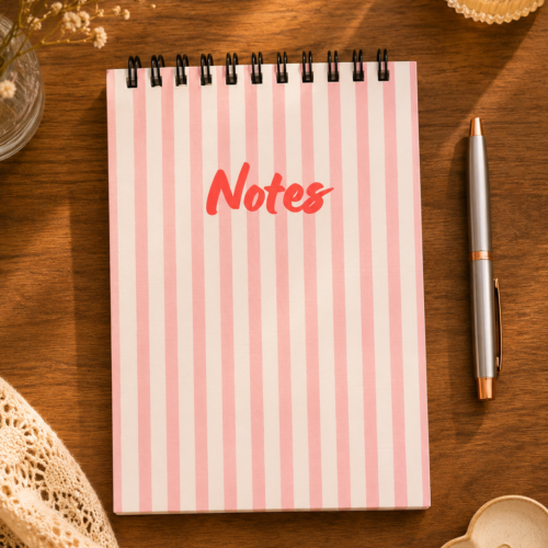 Red Lines A6 Notebook Front Red Lines A6 Notebook