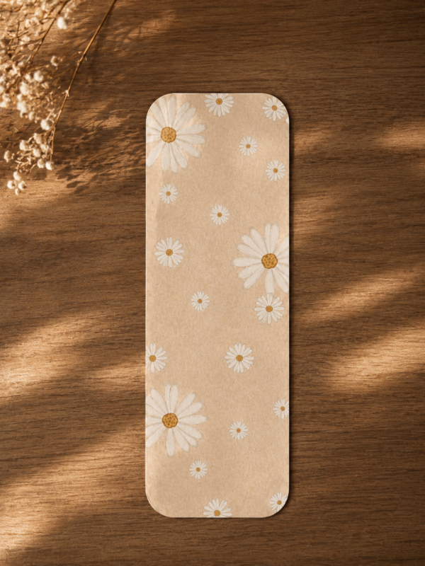 Peach Bookmark Front Peach Floral Bookmark