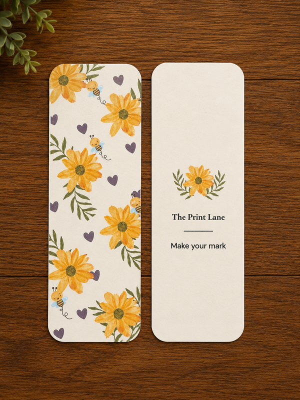 Yellow Floral & Honey Bee Bookmark Yellow Floral and Honey Bee Bookmark