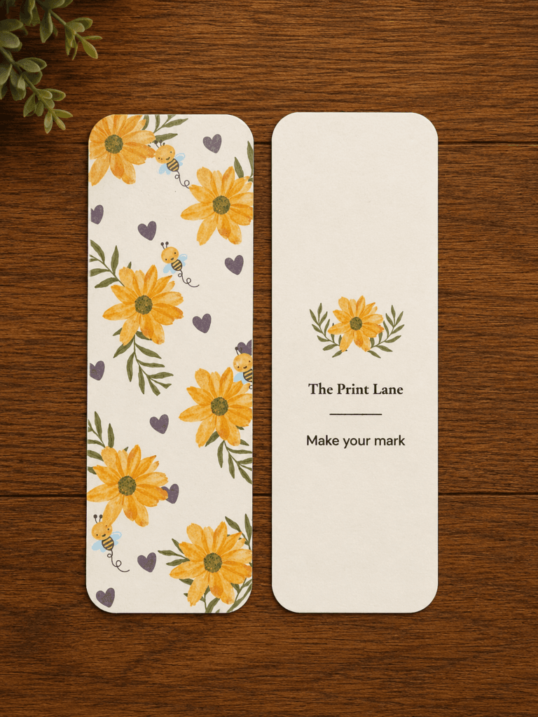 Yellow Floral and Honey Bee Bookmark