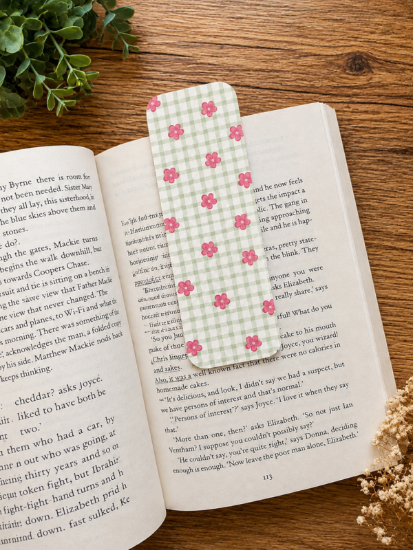 Green Gingham Bookmark Book Green Gingham Bookmark