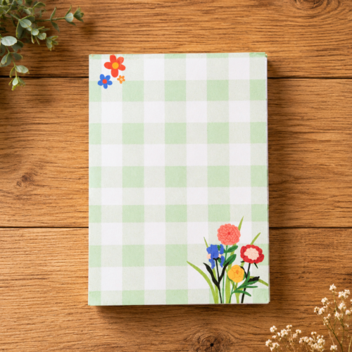 Green Gingham A7 Notepad Green Gingham A7 Notepad