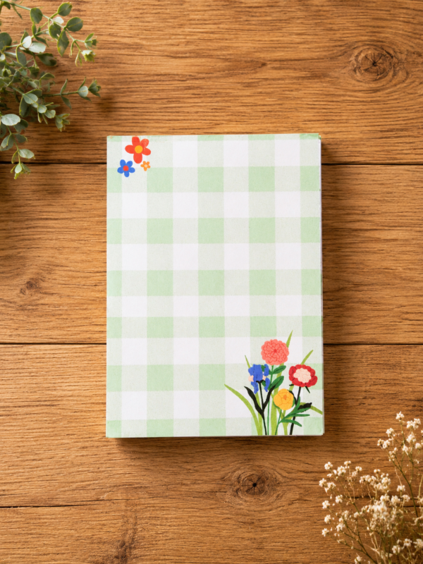 Green Gingham A7 Notepad Green Gingham A7 Notepad