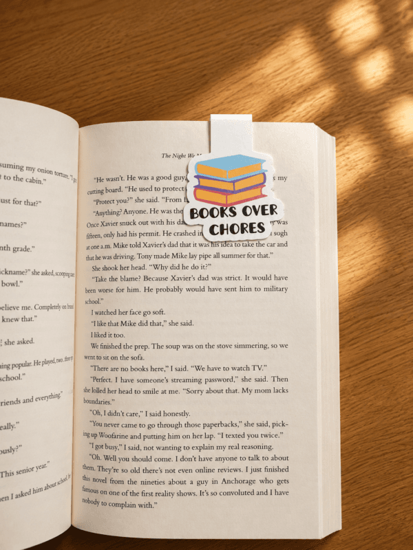 books-over-chores-magnetic-bookmark-use Books Over Chores Magnetic Bookmark
