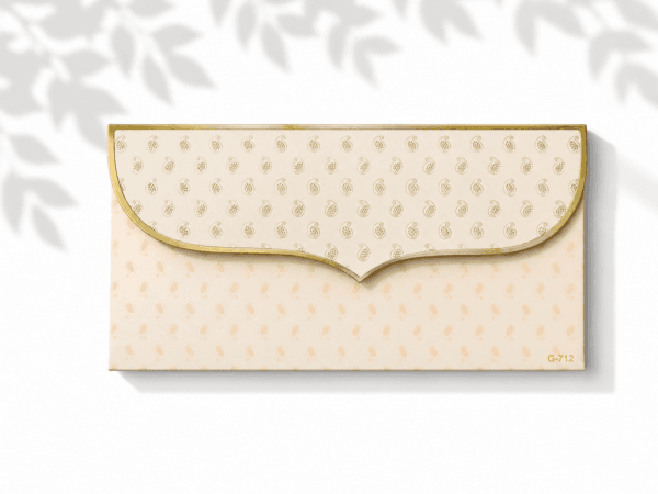 peach and gold paisley envelope back Peach and Gold Paisley Envelope