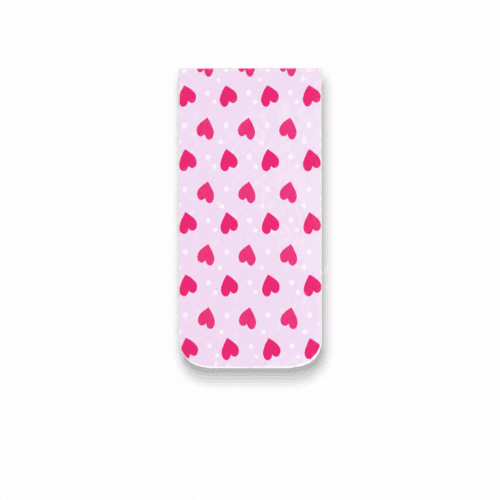 Pink Hearts Magnetic Bookmark