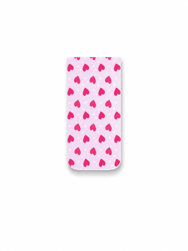 Pink Hearts Magnetic Bookmark