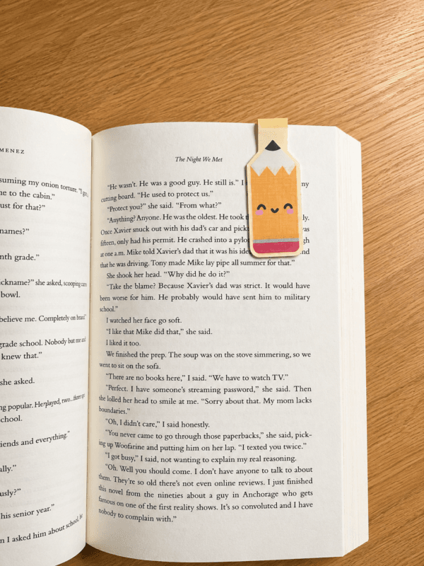 Happy Pencil and Crayon Magnetic Bookmark